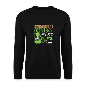 Manigances avec mon équipe d’infirmières aux soins intensifs - Sweat-shirt Unisexe - noir - Devant - Alina (178cm) & Michal (187cm)