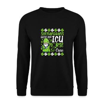 Manigances avec mon équipe d’infirmières aux soins intensifs - Sweat-shirt Unisexe - noir - Devant - Alina (178cm) & Michal (187cm)