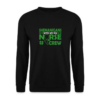 Manigances avec mon équipe d’infirmières aux soins intensifs - Sweat-shirt Unisexe - noir - Devant - Alina (178cm) & Michal (187cm)