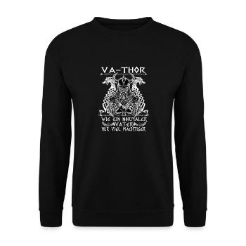 Herren Vathor - Vatertag Vatertagsgeschenk Viking - Unisex Pullover - Schwarz - Vorne - Alina (178cm) & Michal (187cm)