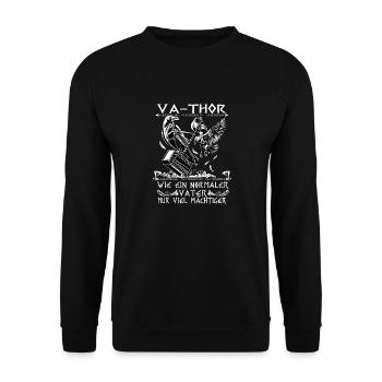 Herren Vathor - Vatertag Vatertagsgeschenk Viking - Unisex Pullover - Schwarz - Vorne - Alina (178cm) & Michal (187cm)