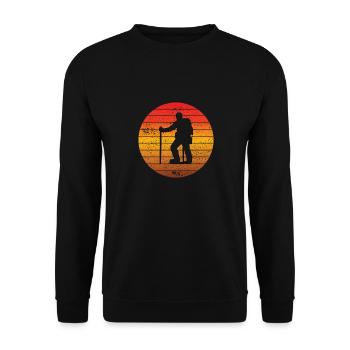 Wandern Bergwanderer Wanderung Bergwandern - Unisex Pullover - Schwarz - Vorne - Alina (178cm) & Michal (187cm)
