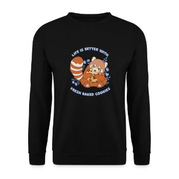 Life Is Better With Fresh Baked Cookies Cookie - Unisex Sweatshirt - black - Front - Alina (178cm) & Michal (187cm)