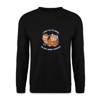 Je ne vais au travail que pour acheter plus de biscuits drôle - Sweat-shirt Unisexe - noir - Devant - Alina (178cm) & Michal (187cm)