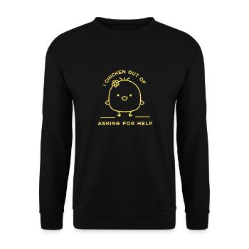 Je ne demande pas d’aide Funny Chicken - Sweat-shirt Unisexe - noir - Devant - Alina (178cm) & Michal (187cm)