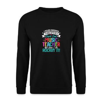 Soyez un professeur de musique super cool mais me voilà rockin - Sweat-shirt Unisexe - noir - Devant - Alina (178cm) & Michal (187cm)