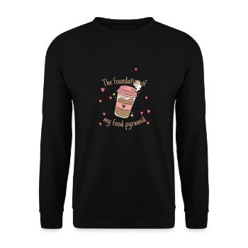 The Foundation Of My Food Pyramid Coffee Lover - Unisex Sweatshirt - black - Front - Alina (178cm) & Michal (187cm)
