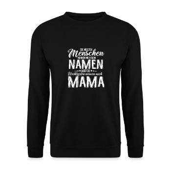 Meisten Menschen nennen mich beim Namen wichtigste - Unisex Pullover - Schwarz - Vorne - Alina (178cm) & Michal (187cm)