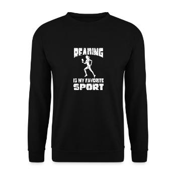 Lesen ist mein Lieblingssport - Unisex Pullover - Schwarz - Vorne - Alina (178cm) & Michal (187cm)