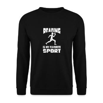 Lesen ist mein Lieblingssport - Unisex Pullover - Schwarz - Vorne - Alina (178cm) & Michal (187cm)