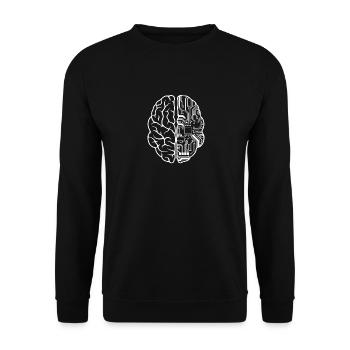 Programmierer Code - Entwickler Programmierung Gehirn Wortspiel - Unisex Pullover - Schwarz - Vorne - Alina (178cm) & Michal (187cm)