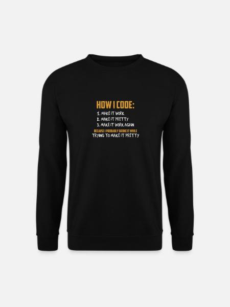 Programmierer Coder - Programmierprogrammierung für Entwickler - Unisex Pullover - Schwarz