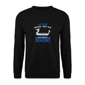 Wikinger nordisch Drachenboot - Unisex Pullover - Schwarz - Vorne - Alina (178cm) & Michal (187cm)