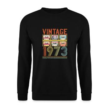 Vintage 1973 50th Birthday 50 Year Old - Unisex Sweatshirt - black - Front - Alina (178cm) & Michal (187cm)