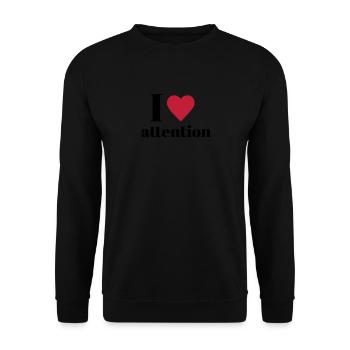 I Heart Attention Funny Y2k Shirt, Y2k Baby Tee, Y - Unisex Sweatshirt - black - Front - Alina (178cm) & Michal (187cm)