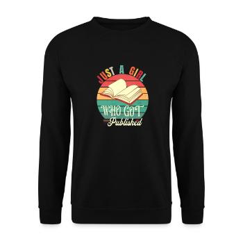 Just Published Author Shirt Women, Pub Day T Shirt - Unisex Sweatshirt - black - Front - Alina (178cm) & Michal (187cm)