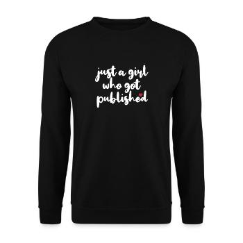 Just Published Author Shirt Women, Pub Day T Shirt - Unisex Sweatshirt - black - Front - Alina (178cm) & Michal (187cm)