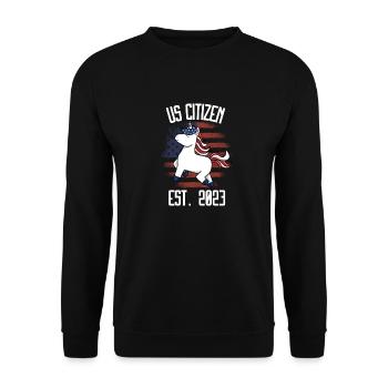 Us Citizen 2023 Shirt, US Citizenship Gift For Wom - Unisex Sweatshirt - black - Front - Alina (178cm) & Michal (187cm)