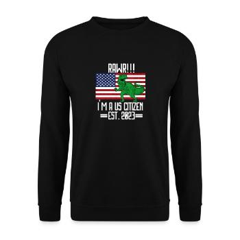 Us Citizen 2023 Shirt, US Citizenship Gift For Boy - Unisex Sweatshirt - black - Front - Alina (178cm) & Michal (187cm)