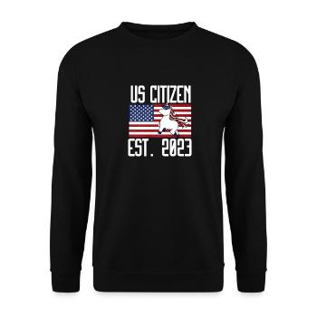Us Citizen 2023 Shirt, US Citizenship Gift For Wom - Unisex Sweatshirt - black - Front - Alina (178cm) & Michal (187cm)