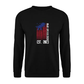 Us Citizen 2023 Shirt, US Citizenship Gift For Boy - Unisex Sweatshirt - black - Front - Alina (178cm) & Michal (187cm)