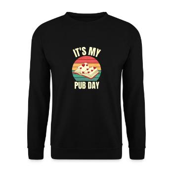 Just Published Author Shirt Women, Pub Day T Shirt - Unisex Sweatshirt - black - Front - Alina (178cm) & Michal (187cm)
