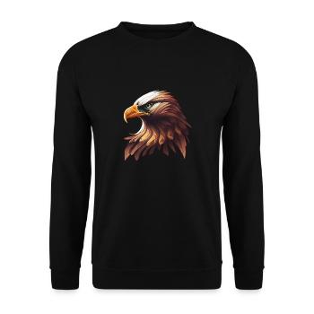 Eagle - Eagle's Head - Unisex Sweatshirt - black - Front - Alina (178cm) & Michal (187cm)
