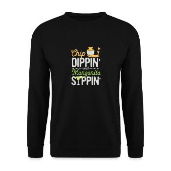 Chip Dippin' und Margarita Sippin Cinco De Mayo - Unisex Pullover - Schwarz - Vorne - Alina (178cm) & Michal (187cm)