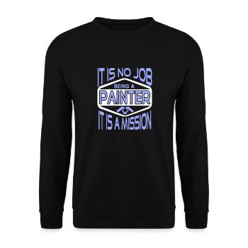Ce n’est pas un travail d’être peintre c’est une mission rétro - Sweat-shirt Unisexe - noir - Devant - Alina (178cm) & Michal (187cm)