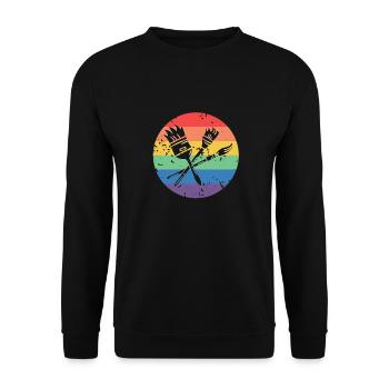 Dessins de peintres de pinceau rétro vintage - Sweat-shirt Unisexe - noir - Devant - Alina (178cm) & Michal (187cm)