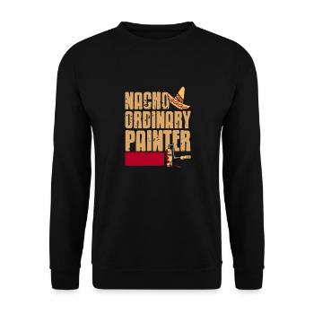 Nacho Ordinary Painter Retro Funny Painter T-Shirt - Unisex Pullover - Schwarz - Vorne - Alina (178cm) & Michal (187cm)