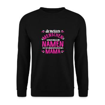 Mutter Muttertag Name Lieblingsmama Geschenk Mom M - Unisex Pullover - Schwarz - Vorne - Alina (178cm) & Michal (187cm)