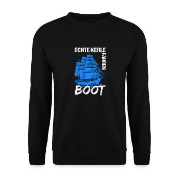 Segelboot Bootsliebhaber Segelschiff Segeln Segels - Unisex Pullover - Schwarz - Vorne - Alina (178cm) & Michal (187cm)