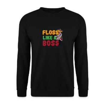 Passez la soie dentaire comme un Boss Cinco de Mayo Soie dentaire - Sweat-shirt Unisexe - noir - Devant - Alina (178cm) & Michal (187cm)