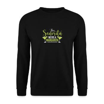 Diese Señorita braucht eine Margarita Lustige - Unisex Pullover - Schwarz - Vorne - Alina (178cm) & Michal (187cm)
