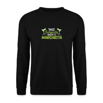 Diese Señorita braucht eine Margarita Lustige - Unisex Pullover - Schwarz - Vorne - Alina (178cm) & Michal (187cm)