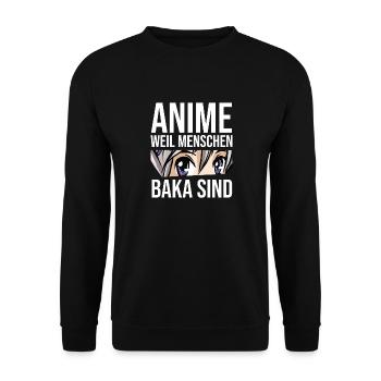 Anime - Unisex Pullover - Schwarz - Vorne - Alina (178cm) & Michal (187cm)