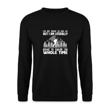 Wanderer Naturliebe Wandern Wandern Natur - Unisex Pullover - Schwarz - Vorne - Alina (178cm) & Michal (187cm)