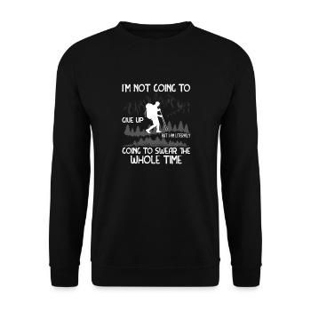 Wanderer Naturliebe Wandern Wandern Natur - Unisex Pullover - Schwarz - Vorne - Alina (178cm) & Michal (187cm)