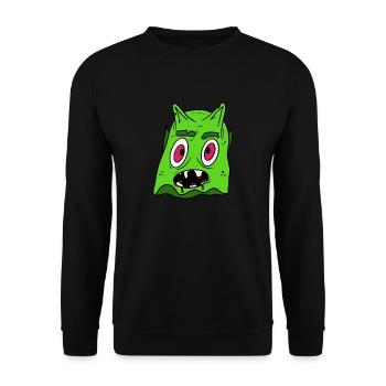 Alien alien alien universe face head - Unisex Sweatshirt - black - Front - Alina (178cm) & Michal (187cm)