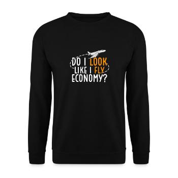 I look like I'm going economy first - Unisex Sweatshirt - black - Front - Alina (178cm) & Michal (187cm)