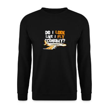 I look like I'm going economy first - Unisex Sweatshirt - black - Front - Alina (178cm) & Michal (187cm)