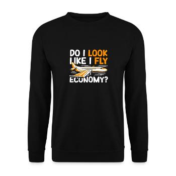 Sehe Ich So Aus, Als Würde Ich Economy First - Unisex Pullover - Schwarz - Vorne - Alina (178cm) & Michal (187cm)