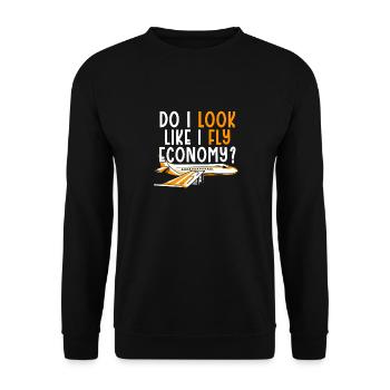 I look like I'm going economy first - Unisex Sweatshirt - black - Front - Alina (178cm) & Michal (187cm)