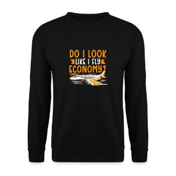 J’ai l’air de passer d’abord à l’économie - Sweat-shirt Unisexe - noir - Devant - Alina (178cm) & Michal (187cm)