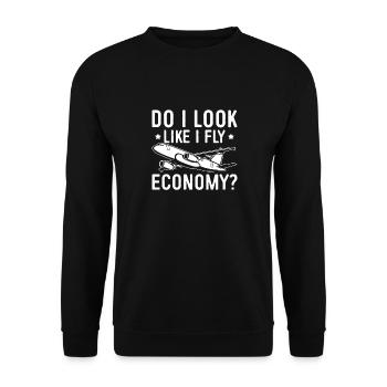 Sehe Ich So Aus, Als Würde Ich Economy First - Unisex Pullover - Schwarz - Vorne - Alina (178cm) & Michal (187cm)
