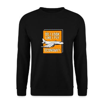 J’ai l’air de passer d’abord à l’économie - Sweat-shirt Unisexe - noir - Devant - Alina (178cm) & Michal (187cm)