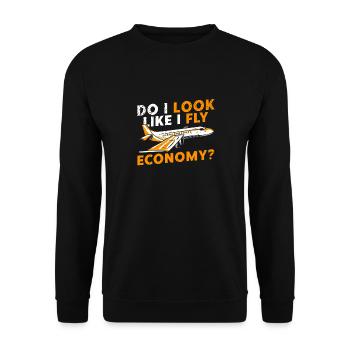 Sehe Ich So Aus, Als Würde Ich Economy First - Unisex Pullover - Schwarz - Vorne - Alina (178cm) & Michal (187cm)