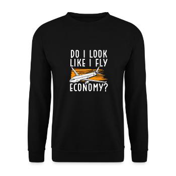 J’ai l’air de passer d’abord à l’économie - Sweat-shirt Unisexe - noir - Devant - Alina (178cm) & Michal (187cm)