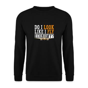 J’ai l’air de passer d’abord à l’économie - Sweat-shirt Unisexe - noir - Devant - Alina (178cm) & Michal (187cm)